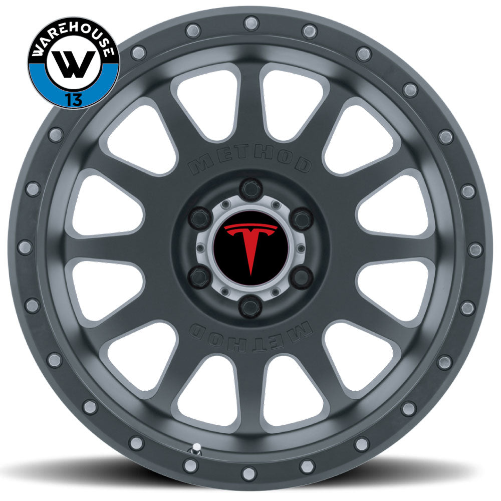 TESLA LOGO VINYL OVERLAY CENTER CAP DECALS