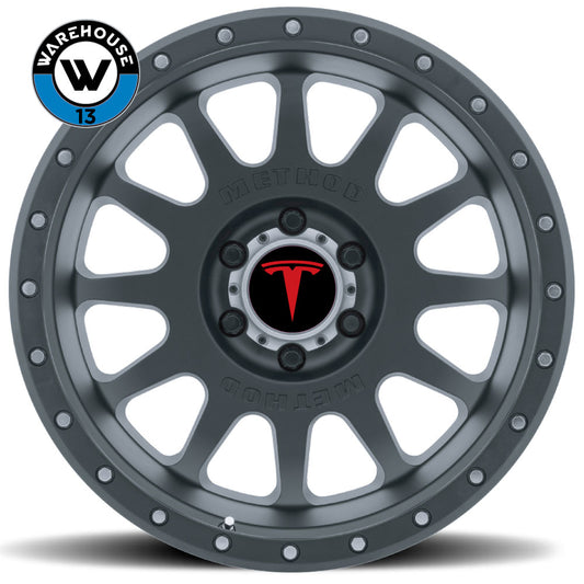 TESLA LOGO VINYL OVERLAY CENTER CAP DECALS