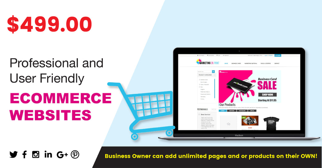 Small Business eCommerce Starter Package Website