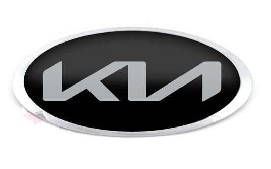 KIA 2021 LOGO OVERLAY EMBLEM DECALS BLACK/SILVER