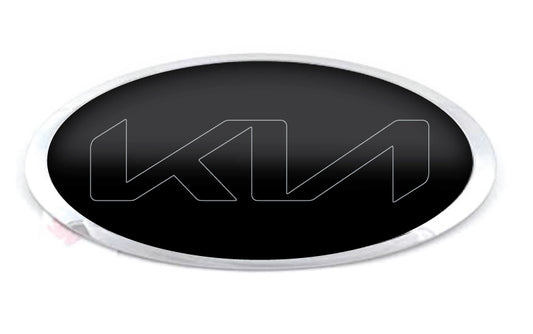 KIA OUTLINE LOGO OVERLAY EMBLEM DECALS BLACK/GRAY