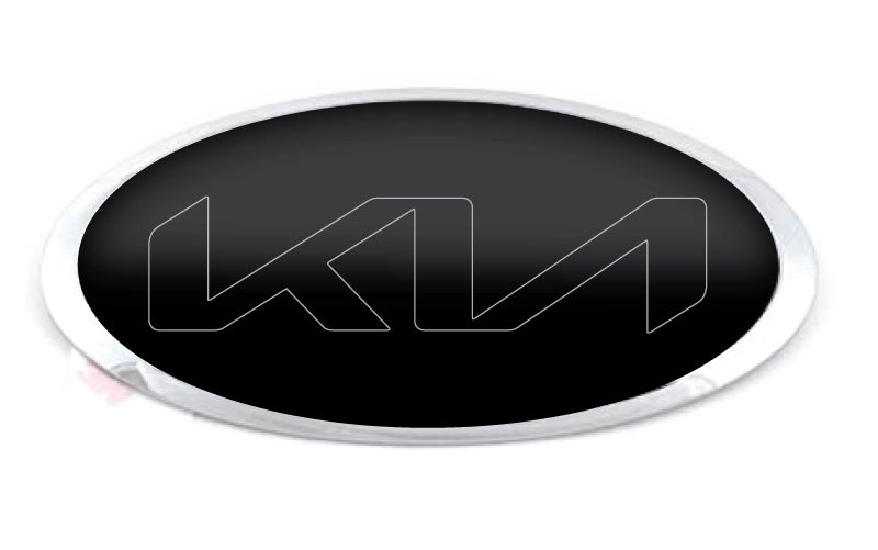 KIA OUTLINE LOGO OVERLAY EMBLEM DECALS BLACK/GRAY
