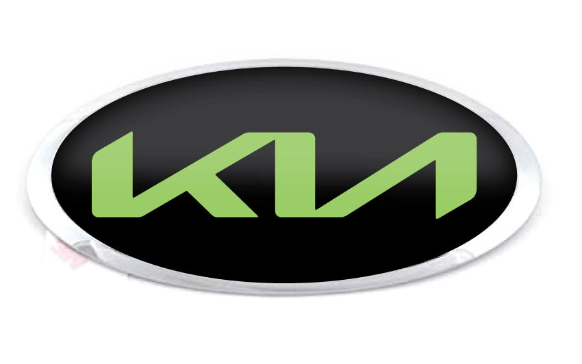 KIA 2021 LOGO OVERLAY EMBLEM DECALS BLACK/HOT GREEN
