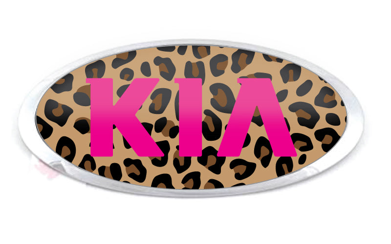 KIA LEOPARD PINK LOGO OVERLAY EMBLEM DECALS